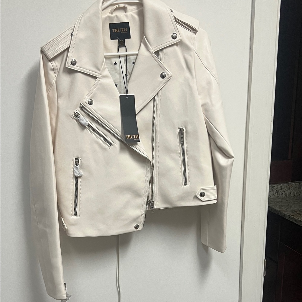 Truth Off-White Leather Jacket for Women